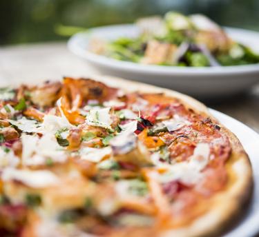 Pizza and salad